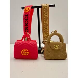 Two Mini Handbag Bag Charms & Keychain Sets